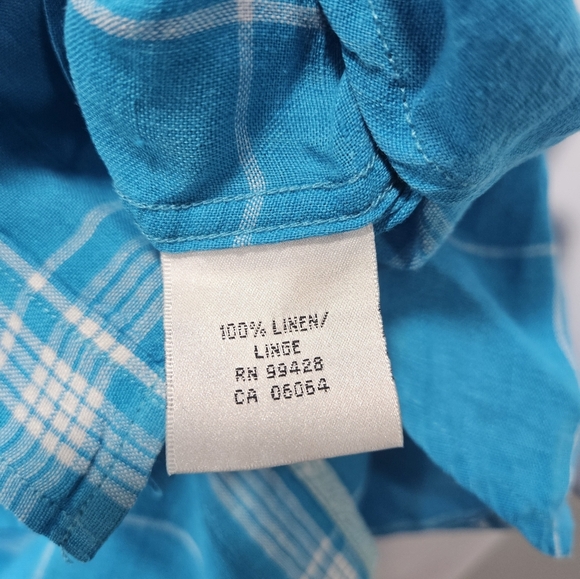 Bugatchi Linen button-down short-sleeve men's XL - Picture 7 of 9